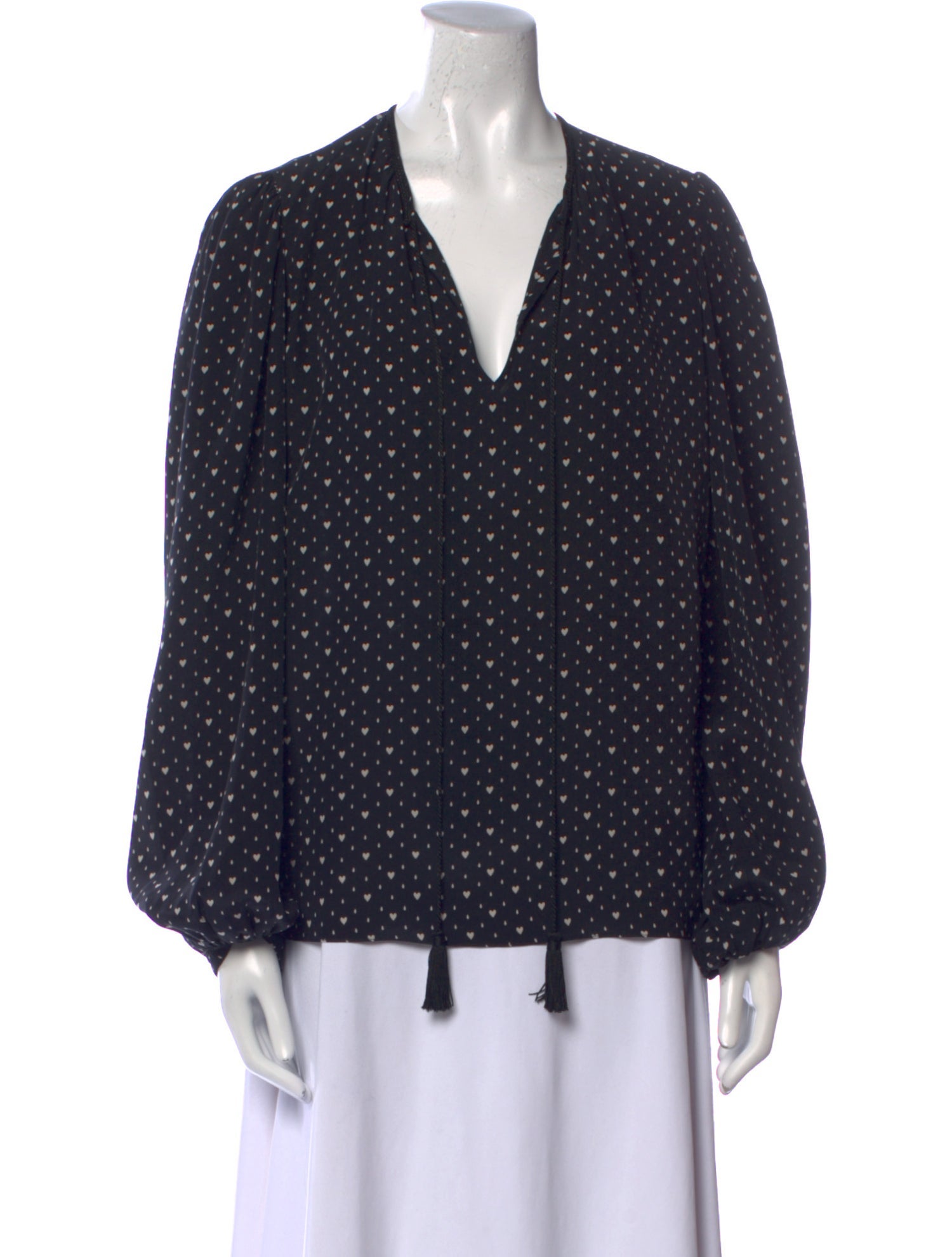 Saint Laurent Silk Printed Button-Up Top